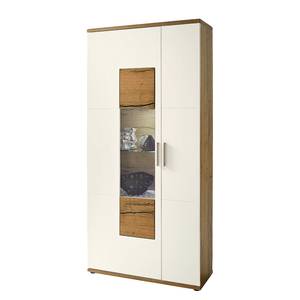 Vitrine Serrata Blanc mat / Chêne rustique