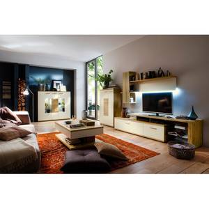 Tv-meubel Serrata II mat wit/gespleten eikenhout