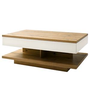 Table basse Serrata Chêne rustique / Blanc mat