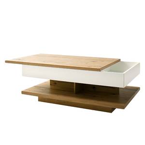 Table basse Serrata Chêne rustique / Blanc mat