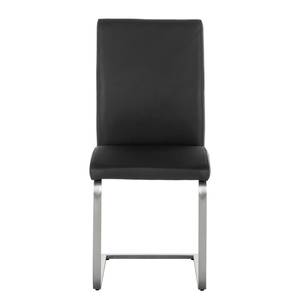 Chaises cantilever Augusta I (lot de 2) Cuir véritable - Cuir Aude: Noir - Sans accoudoirs