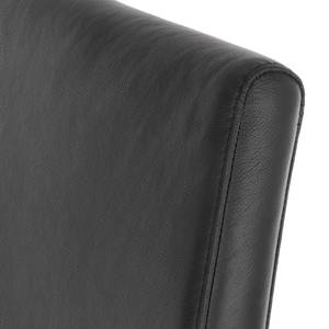 Chaises cantilever Augusta I (lot de 2) Cuir véritable - Cuir Aude: Noir - Sans accoudoirs