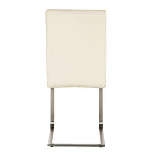 Chaises cantilever Augusta I (lot de 2) Cuir véritable - Cuir Aude: Créme - Sans accoudoirs