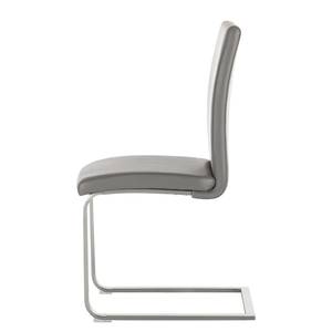 Chaises cantilever Augusta I (lot de 2) Cuir véritable - Cuir Aude: Gris - Sans accoudoirs