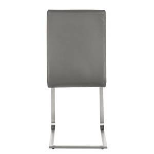 Chaises cantilever Augusta I (lot de 2) Cuir véritable - Cuir Aude: Gris - Sans accoudoirs