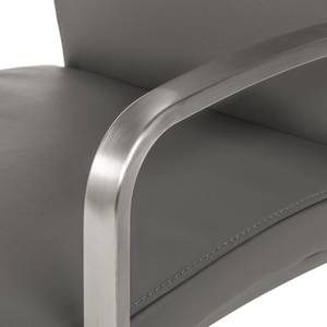 Chaises cantilever Augusta I (lot de 2) Cuir véritable - Cuir Aude: Gris - Avec accoudoirs