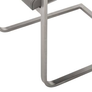 Chaises cantilever Augusta I (lot de 2) Cuir véritable - Cuir Aude: Gris - Avec accoudoirs