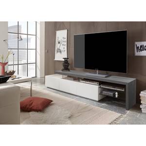 Tv-meubel Molios mat wit / beton - Wit/Concrete look