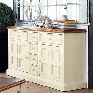 Buffet Boddo pin massif - blanc / Couleur miel