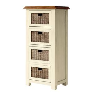 Commode Boddo pin massif - blanc / Couleur miel