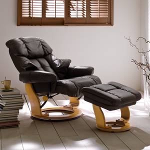 Relaxfauteuil Grunewald Echt leer / kunstleer - Bruin - Lichtbruin