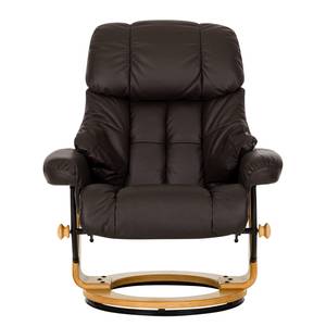 Fauteuil relax et repose-pieds Grunewald Cuir véritable / Imitation cuir - Marron - Marron clair