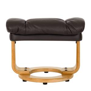 Fauteuil relax et repose-pieds Grunewald Cuir véritable - Marron - Marron clair