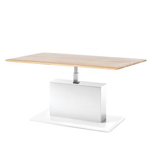 Table basse Solano Chêne noueux / Blanc - Réglable en hauteur
