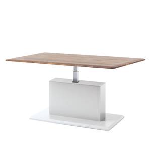 Table basse Solano Noix / Blanc - Réglable en hauteur