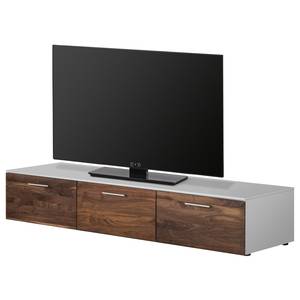 Meuble TV Solano IV Partiellement en bois massif - Noyer / Gris platine