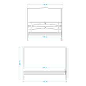 Hemelbed Olbia zwart/lichtbeige - 180 x 200cm