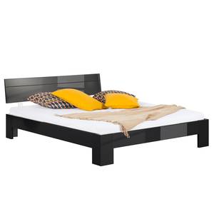 Tweepersoonsbed Perleto hoogglans - Hoogglans zwart - 160 x 200cm