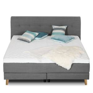 Boxspringbett Mälby Webstoff - Anthrazit - 180 x 200cm