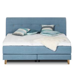 Lit boxspring Mälby Tissu - Bleu clair mat - 180 x 200cm