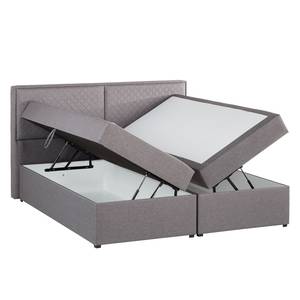 Gestoffeerd bed Asmara geweven stof - grijs - Grijs - 160 x 200cm - Met hoofdeinde