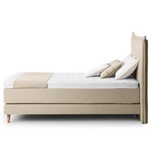 Boxspringbett AVELLINO Klassisch Webstoff - Webstoff Meara: Schlamm - 140 x 200cm - H2