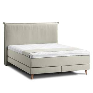 Boxspringbett AVELLINO Klassisch Webstoff - Webstoff Meara: Schlamm - 160 x 200cm - H2