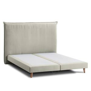 Boxspringbett AVELLINO Klassisch Webstoff - Webstoff Meara: Schlamm - 160 x 200cm - H2