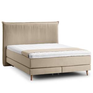 Boxspringbett AVELLINO Klassisch Webstoff - Webstoff Meara: Schlamm - 160 x 200cm - H2