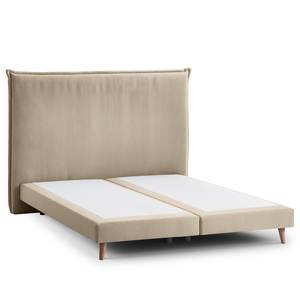 Boxspringbett AVELLINO Klassisch Webstoff - Webstoff Meara: Schlamm - 160 x 200cm - H2