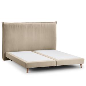 Lit boxspring Avellino I Tissu - Tissu Meara: Boue - 180 x 200cm - D2 souple