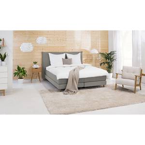 Lit boxspring Avellino I Tissu - Tissu Meara: Gris - 160 x 200cm - D2 souple