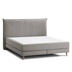 Boxspringbett AVELLINO Klassisch Webstoff - Webstoff Meara: Grau - 180 x 200cm - H2