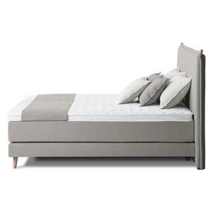 Lit boxspring Avellino I Tissu - Tissu Meara: Gris - 180 x 200cm - D2 souple