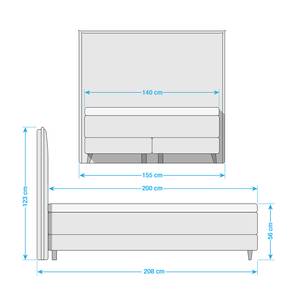 Boxspringbett AVELLINO mit Husse Webstoff - 140 x 200cm - H2