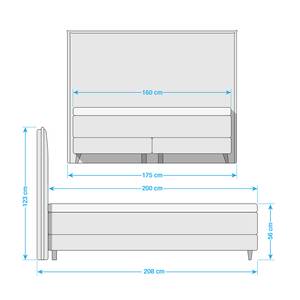 Boxspring Avellino II geweven stof - 160 x 200cm - H2 zacht