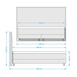 Lit boxspring Avellino II Tissu - 180 x 200cm - D2 souple