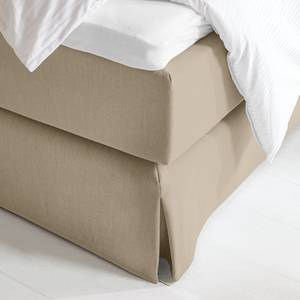 Lit boxspring Avellino II Tissu - Tissu Meara: Boue - 140 x 200cm - D2 souple