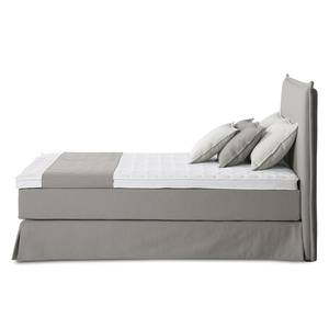 Lit boxspring Avellino II Tissu - Tissu Meara: Gris - 140 x 200cm - D2 souple