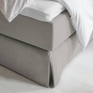 Lit boxspring Avellino II Tissu - Tissu Meara: Gris - 140 x 200cm - D2 souple