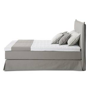 Lit boxspring Avellino II Tissu - Tissu Meara: Gris - 180 x 200cm - D2 souple