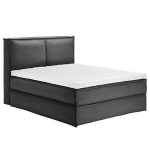 Premium boxspring KINX geweven stof - Stof KINX: Antracietkleurig - 160 x 220cm - H2 zacht - 130cm