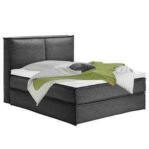 Premium Boxspringbett KINX Webstoff - Stoff KINX: Anthrazit - 160 x 220cm - H2 - 130 cm