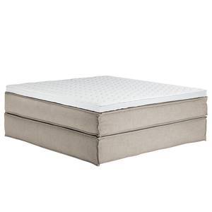 Lit boxspring Kinx Tissu - Tissu KINX : Beige - 180 x 220cm - D2 souple - Sans