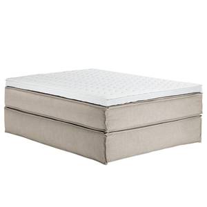 Premium Boxspringbett KINX Webstoff - Stoff KINX: Beige - 140 x 220cm - H2 - Ohne