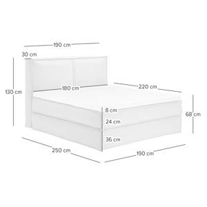 Premium Boxspringbett KINX Webstoff - Stoff KINX: Beige - 180 x 220cm - H2 - 130 cm