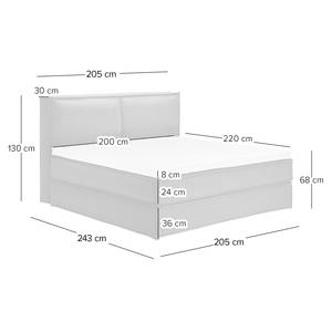 Premium boxspring KINX geweven stof - Stof KINX: Beige - 200 x 220cm - H2 zacht - 130cm