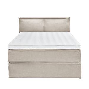 Premium Boxspringbett KINX Webstoff - Stoff KINX: Beige - 140 x 220cm - H2 - 100 cm