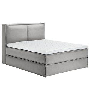 Premium Boxspringbett KINX Webstoff - Stoff KINX: Grau - 160 x 220cm - H2 - 130 cm