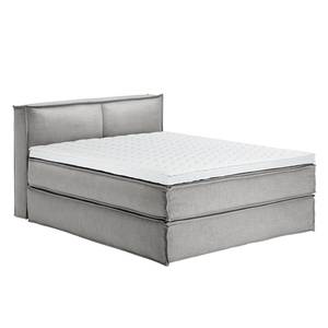 Premium boxspring KINX geweven stof - Stof KINX: Grijs - 160 x 220cm - H2 zacht - 100cm